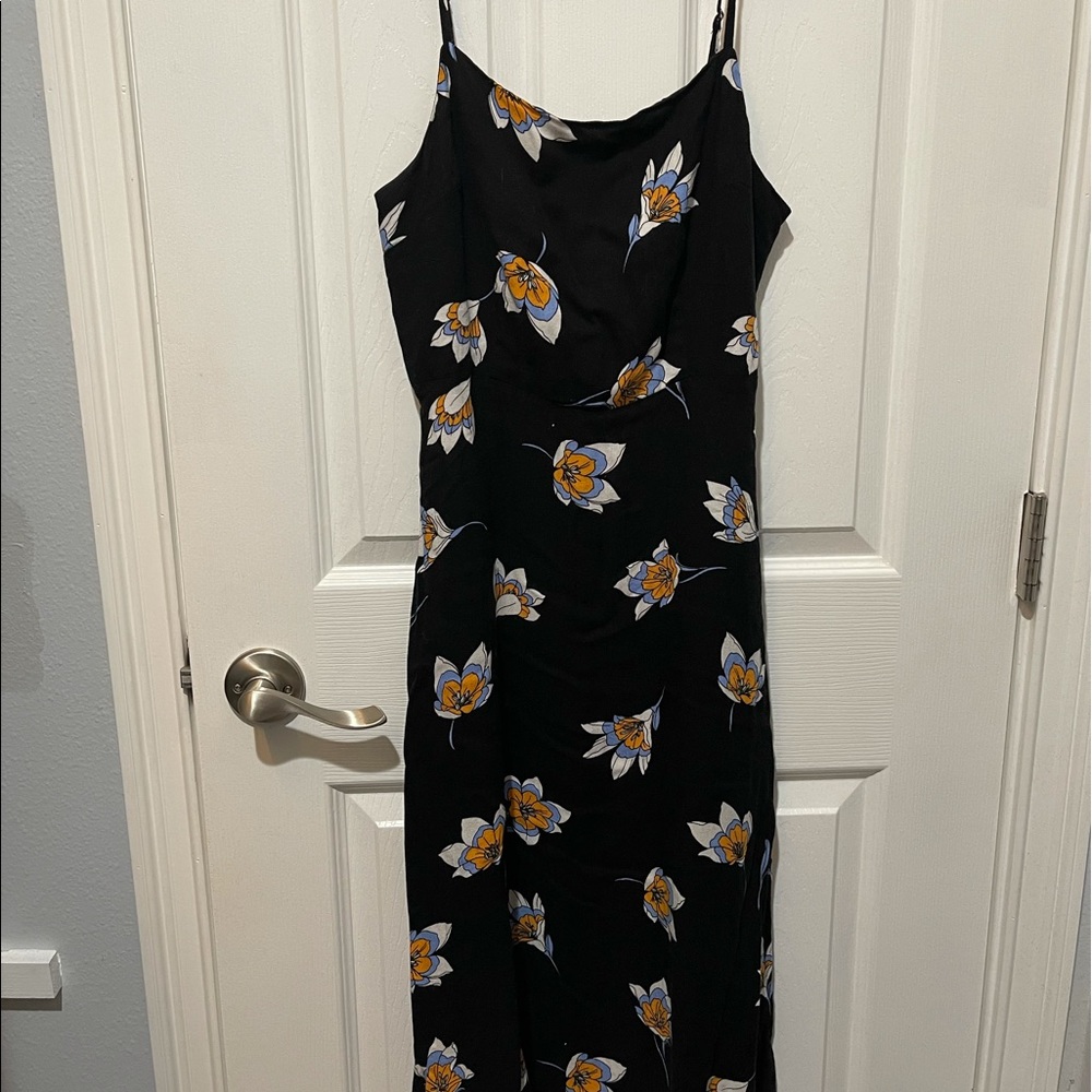 Forever21 black floral maxi dress